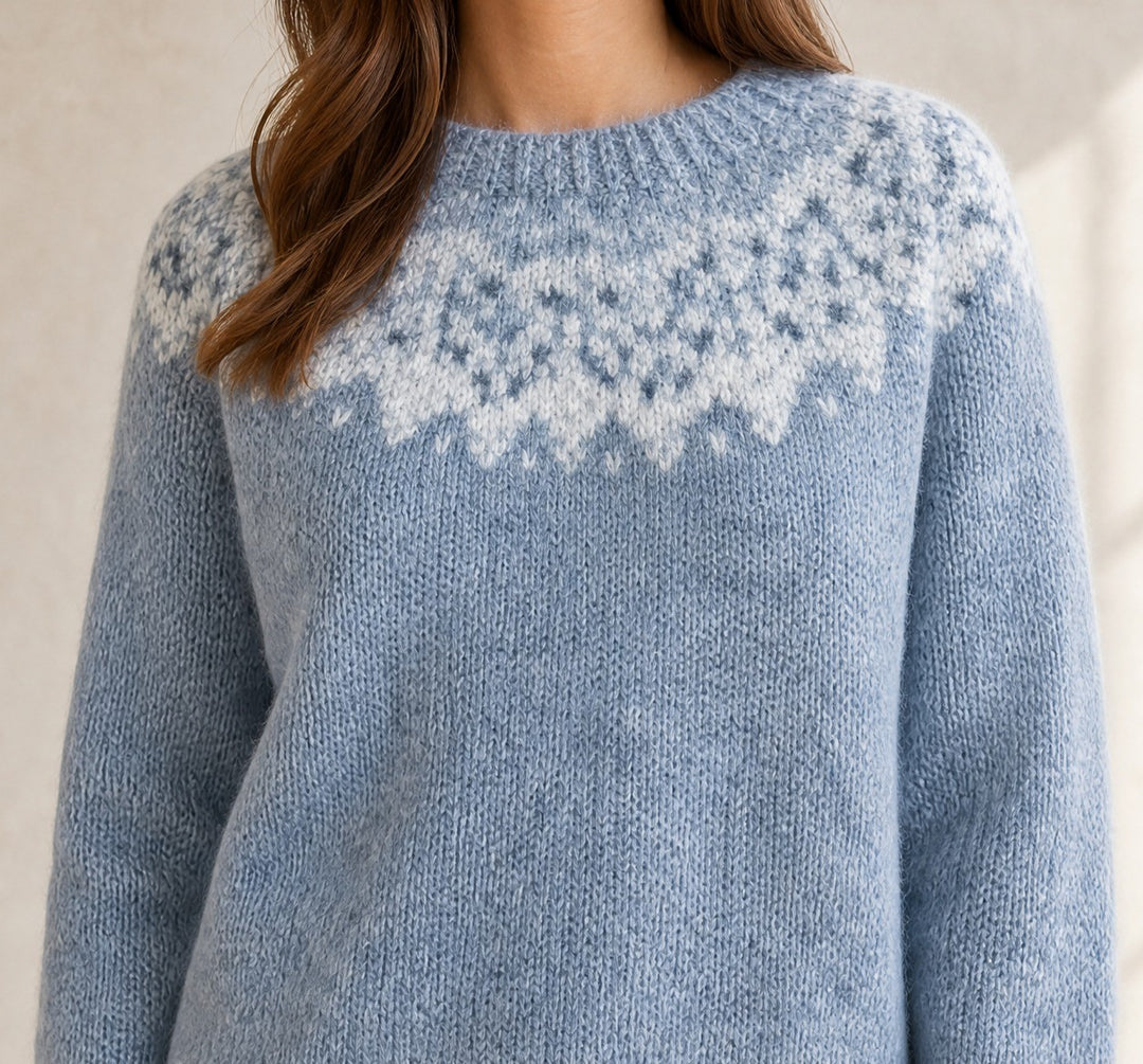 Nora — Women's Vintage Christmas Sweater with Nordic Yoke (2), Fashions Galleries