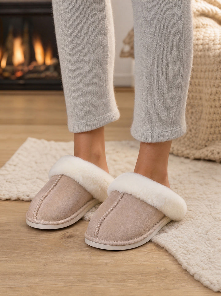 Nova — Women's Slippers with Fluffy Collar and Non Slip Sole, Fashions Galleries
