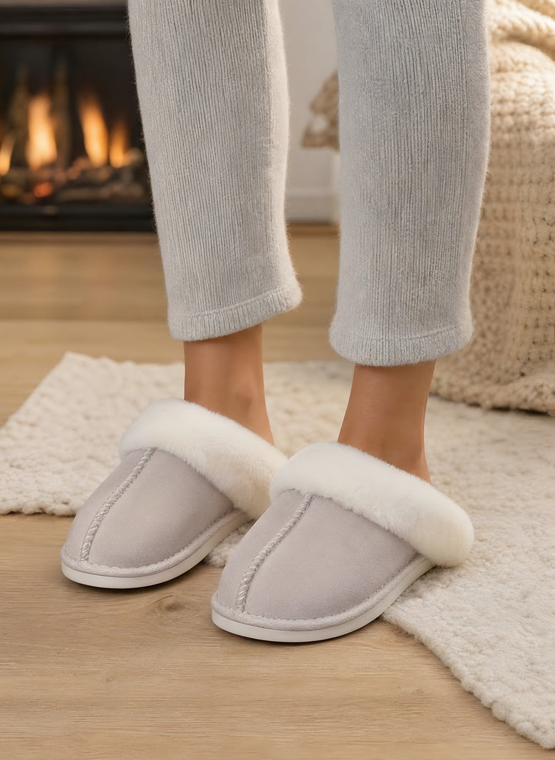 Nova — Women's Slippers with Fluffy Collar and Non Slip Sole (2), Fashions Galleries