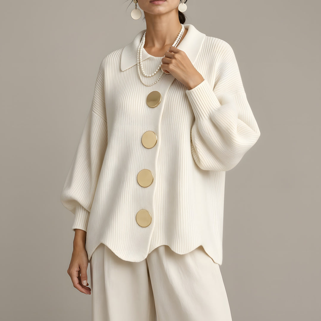 Olivia — Women's Cardigan in Chunky Knit with Large Buttons (2), Fashions Galleries