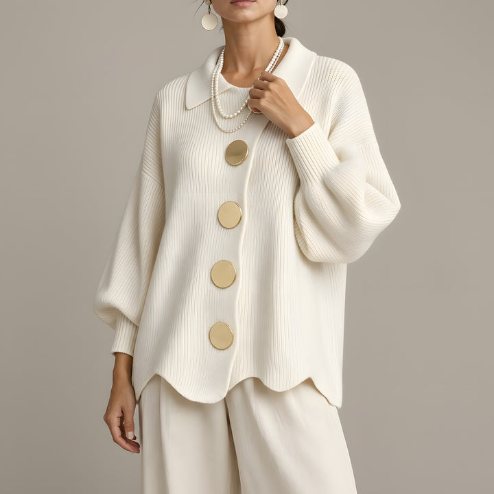 Olivia — Women's Cardigan in Chunky Knit with Large Buttons (2), Fashions Galleries
