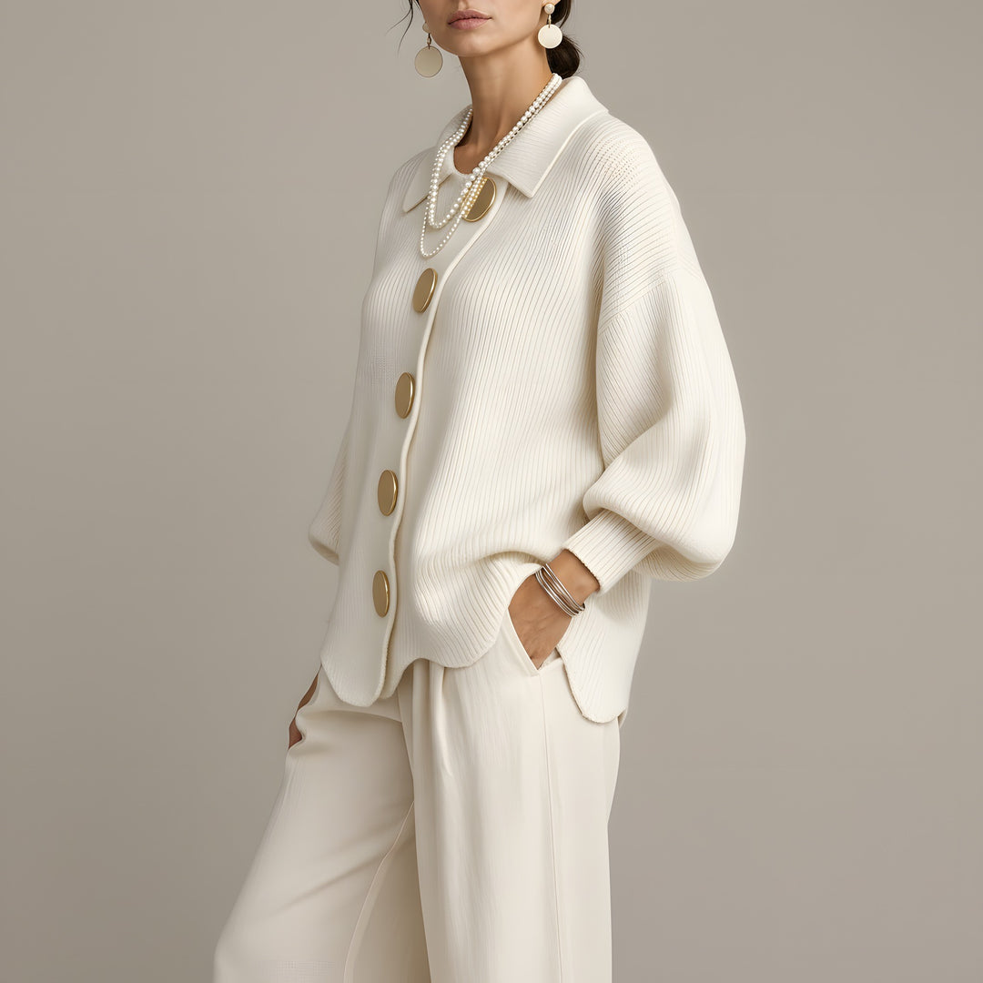 Olivia — Women's Cardigan in Chunky Knit with Large Buttons (3), Fashions Galleries