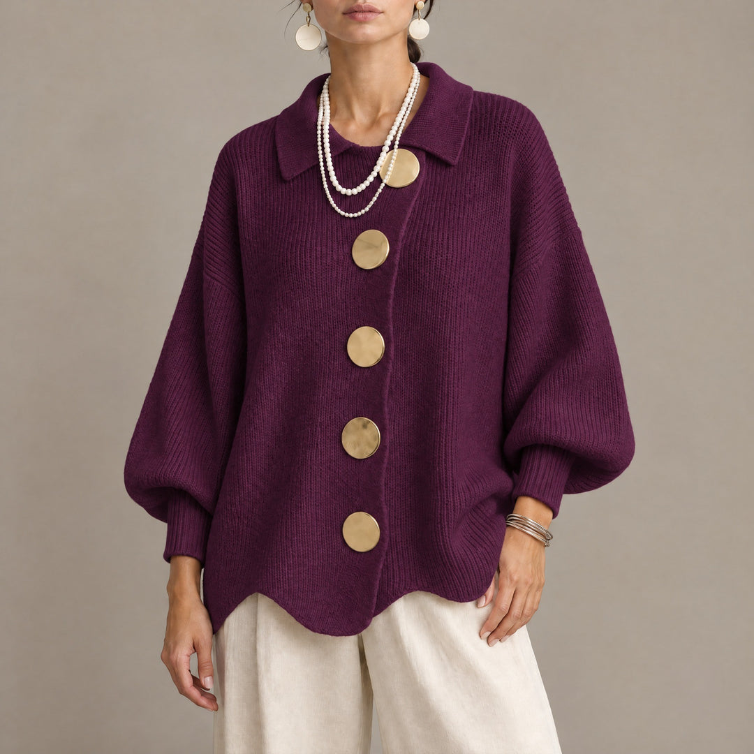 Olivia — Women's Cardigan in Chunky Knit with Large Buttons (6), Fashions Galleries