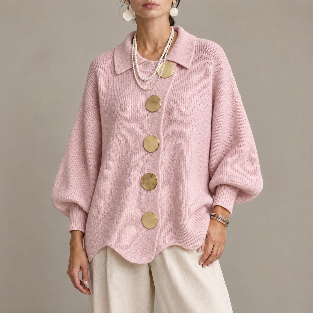 Olivia — Women's Cardigan in Chunky Knit with Large Buttons (8), Fashions Galleries