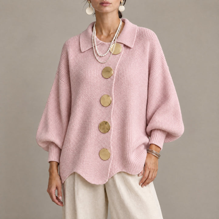 Olivia — Women's Cardigan in Chunky Knit with Large Buttons (8), Fashions Galleries