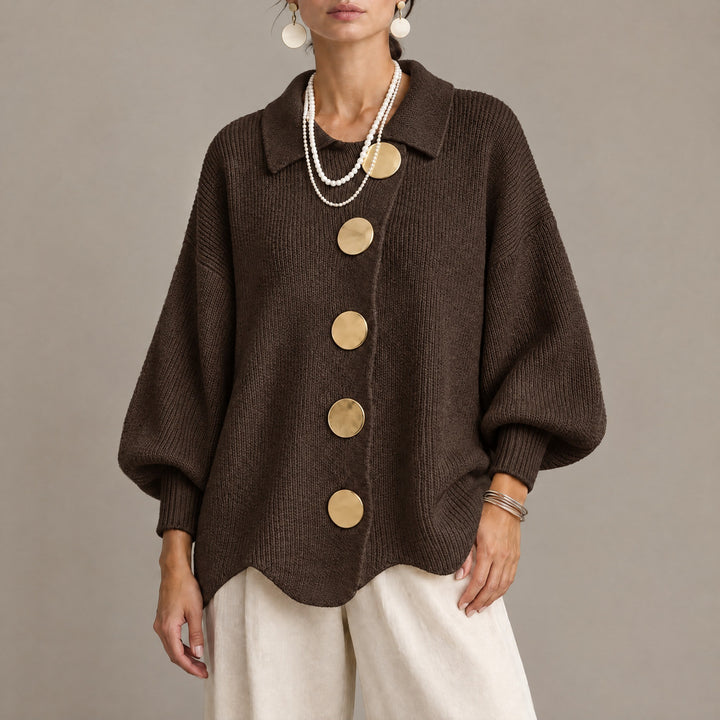 Olivia — Women's Cardigan in Chunky Knit with Large Buttons (9), Fashions Galleries
