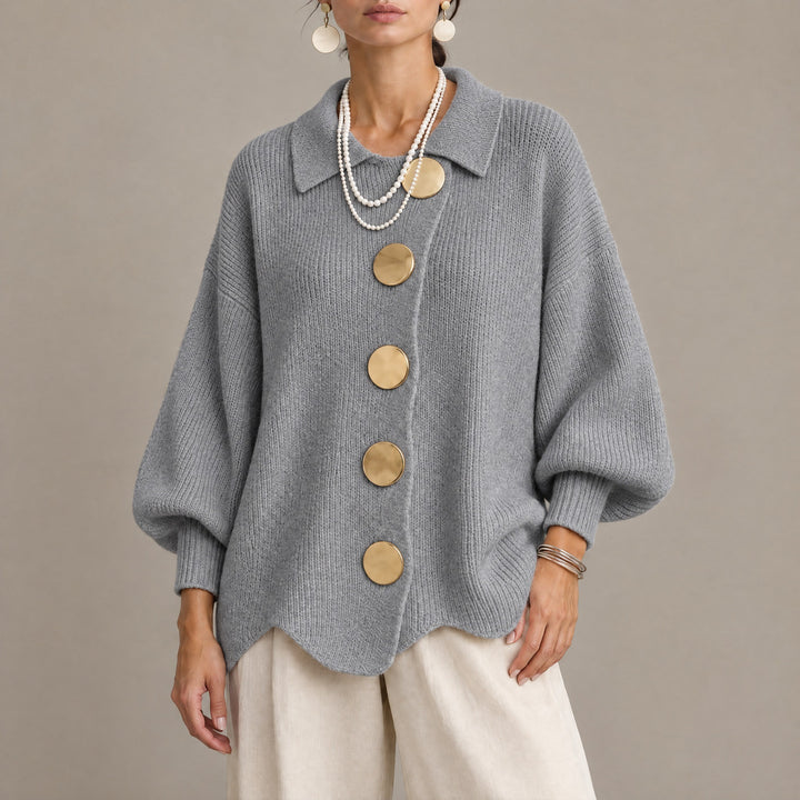 Olivia — Women's Cardigan in Chunky Knit with Large Buttons (10), Fashions Galleries