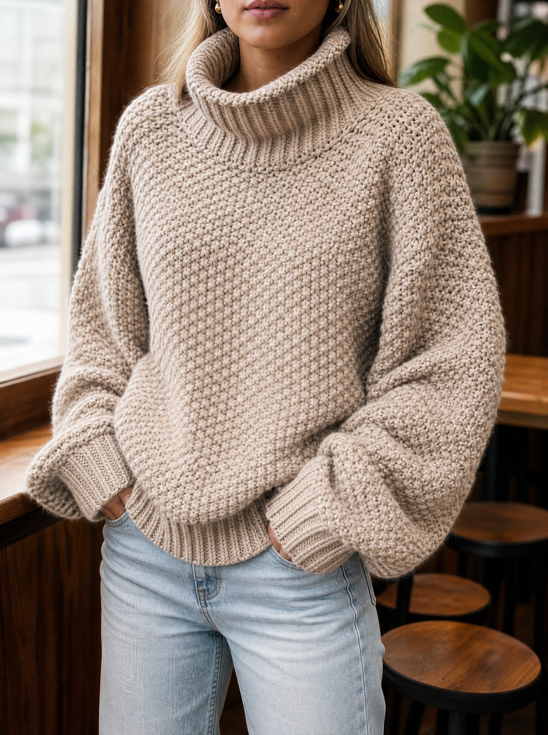 Piper — Women's Chunky Knit Turtleneck Sweater, Fashions Galleries