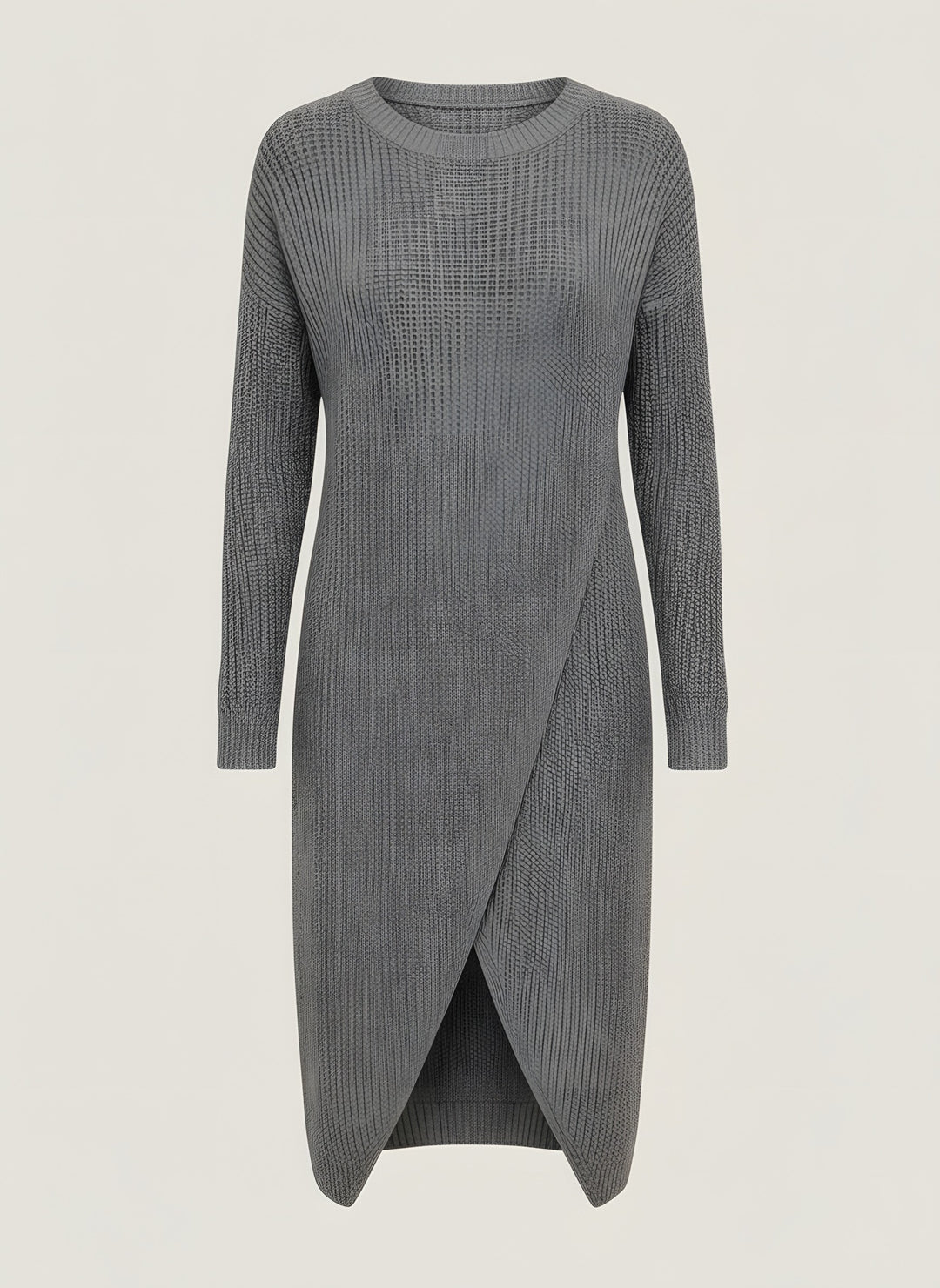 Quinn — Women's Sweater Dress with Wrap Front and Split Hem (4), Fashions Galleries