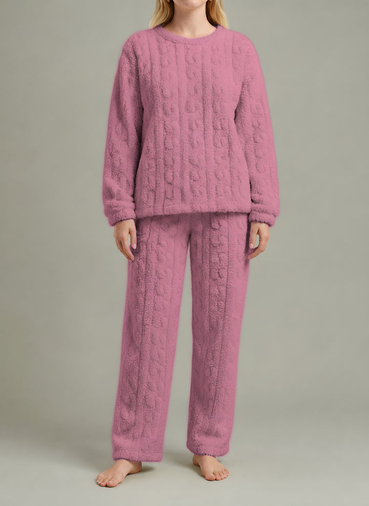 Riley — Women's Winter Pajamas with Cable Knit Fleece (2), Fashions Galleries
