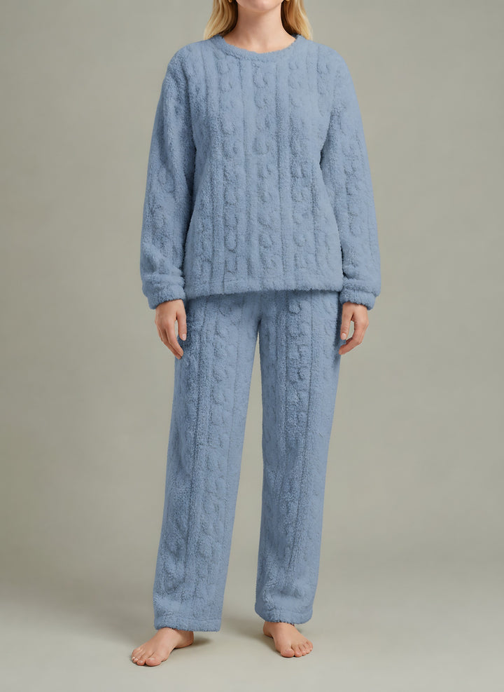 Riley — Women's Winter Pajamas with Cable Knit Fleece (3), Fashions Galleries