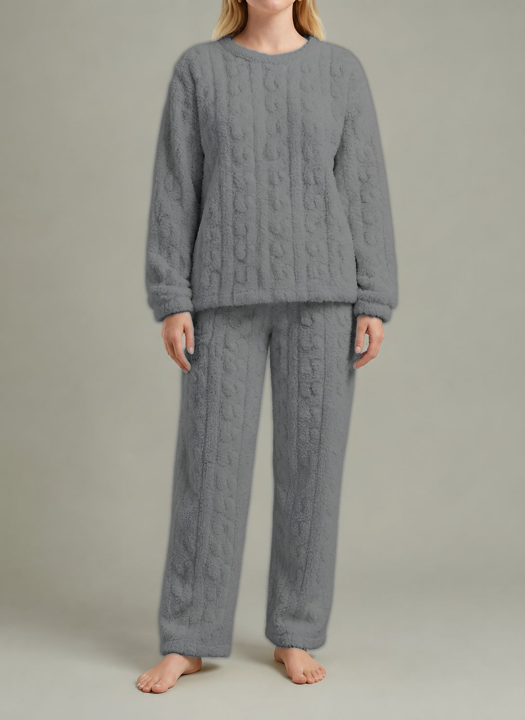 Riley — Women's Winter Pajamas with Cable Knit Fleece (4), Fashions Galleries