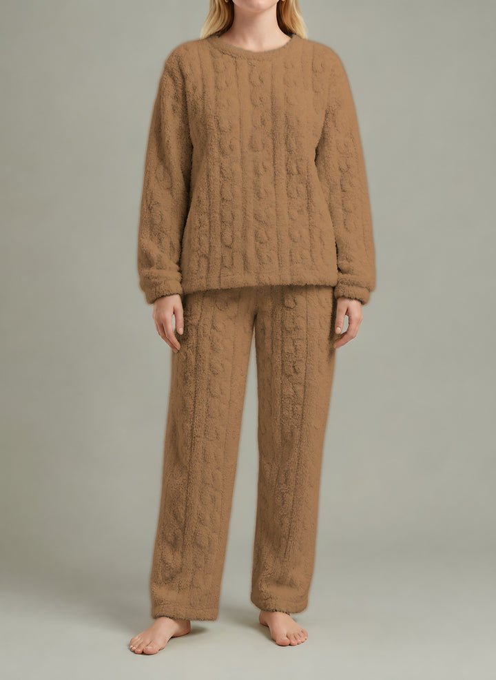Riley — Women's Winter Pajamas with Cable Knit Fleece (5), Fashions Galleries