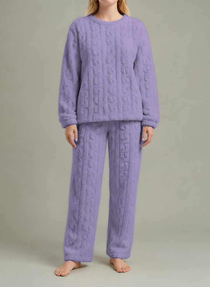 Riley — Women's Winter Pajamas with Cable Knit Fleece (6), Fashions Galleries