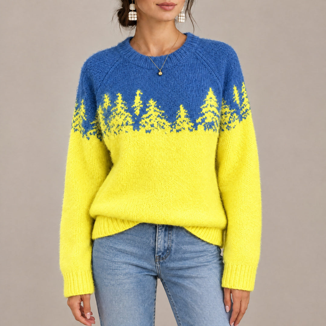 Savannah — Women's Christmas Sweater with Knitted Fir Tree Pattern (5), Fashions Galleries
