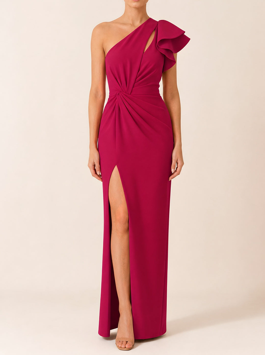 Scarlett — Women's Holiday Party Dress with One Shoulder Ruffle Sleeve (4), Fashions Galleries