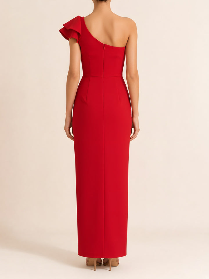 Scarlett — Women's Holiday Party Dress with One Shoulder Ruffle Sleeve (7), Fashions Galleries