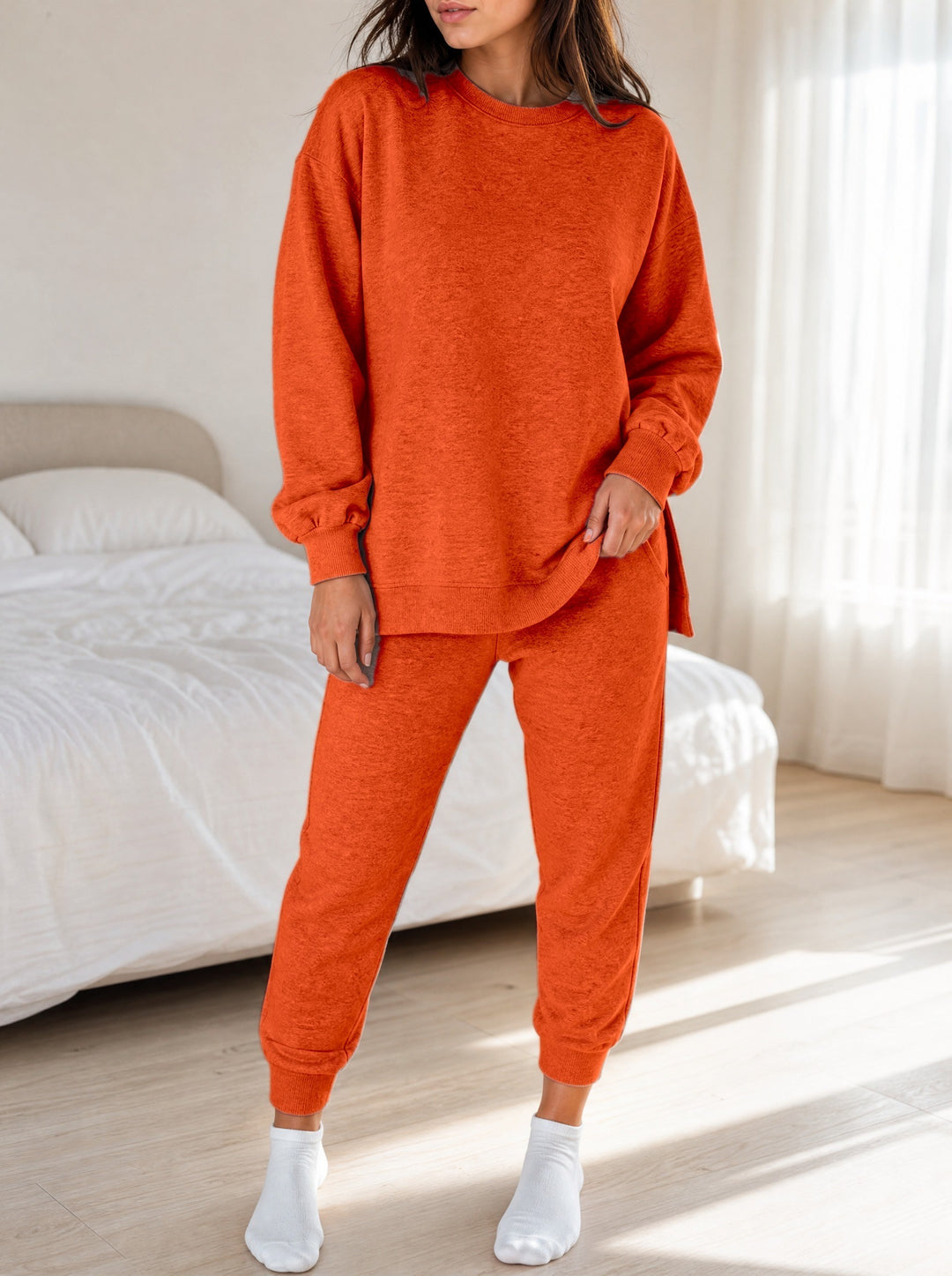 Zoe — Women's Pajamas Set with Oversized Sweatshirt and Joggers (3), Fashions Galleries
