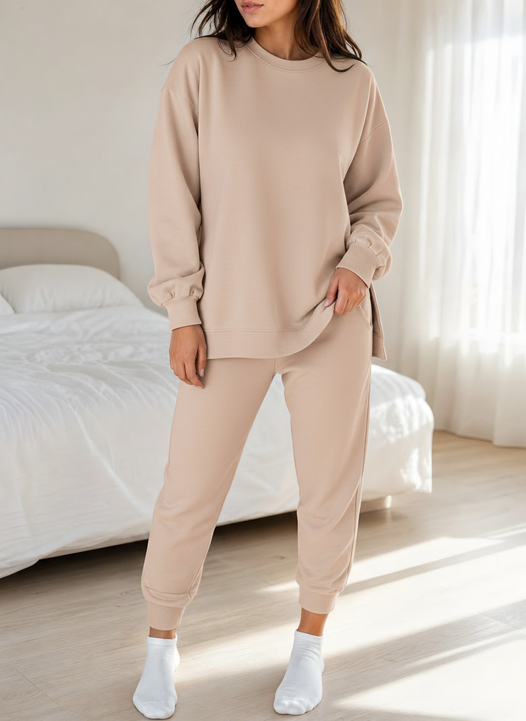 Zoe — Women's Pajamas Set with Oversized Sweatshirt and Joggers (5), Fashions Galleries